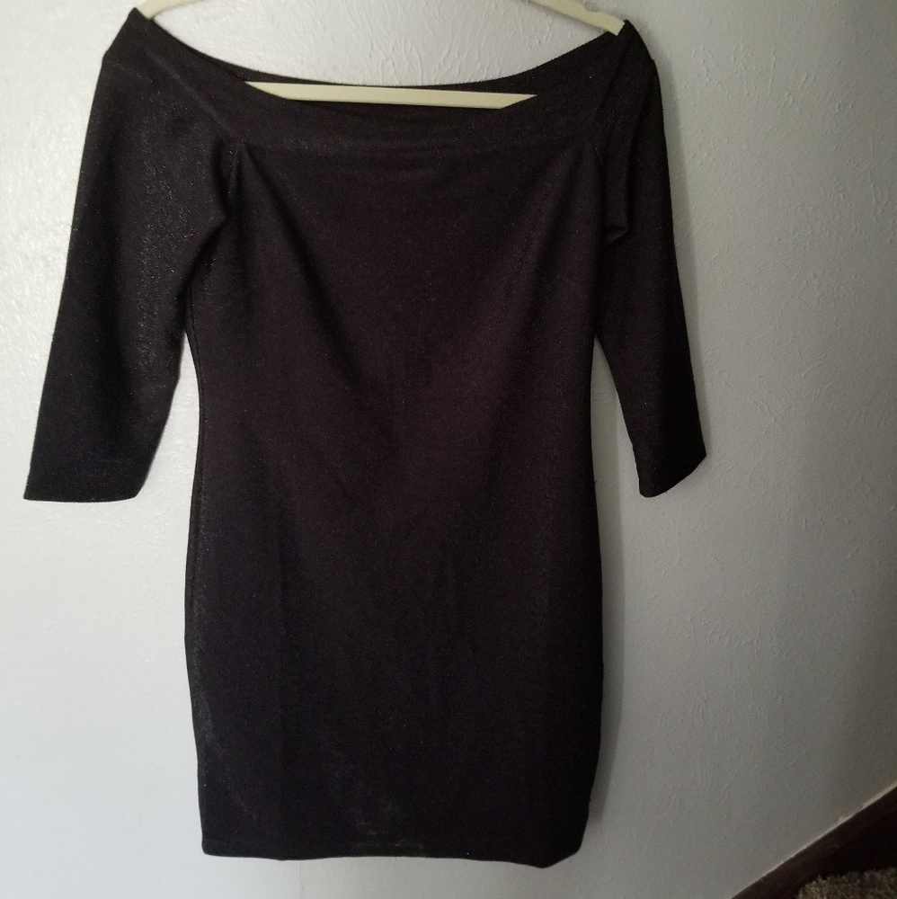 H&M glitter off shoulder dress M